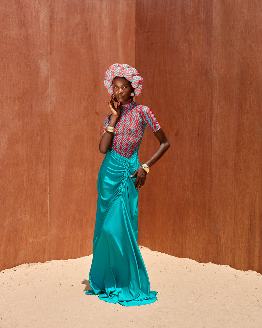 dress lycra LILY – WANNI FUGA NIGERIA Color:Silver-Multi UNV1000001 The Future Farmers of Debutante Ball