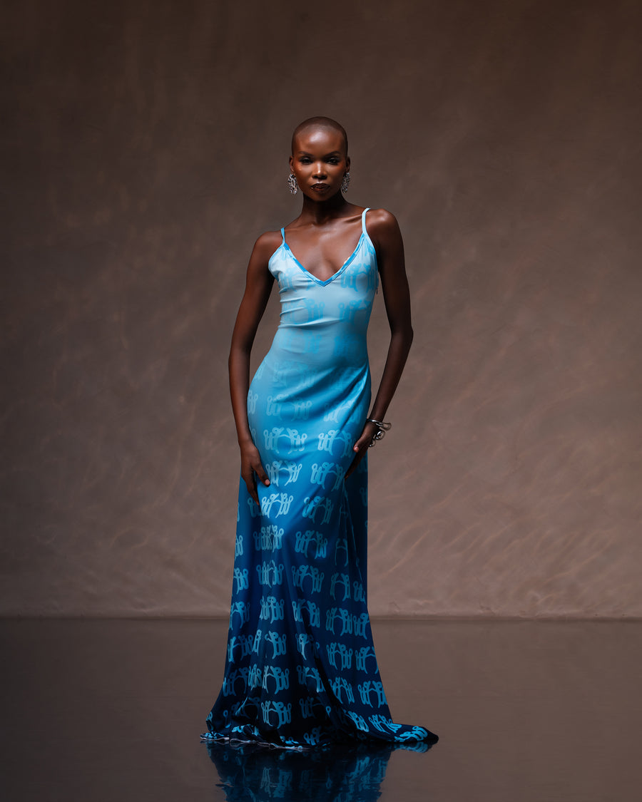 DEGRADED LYCRA SLIP DRESS