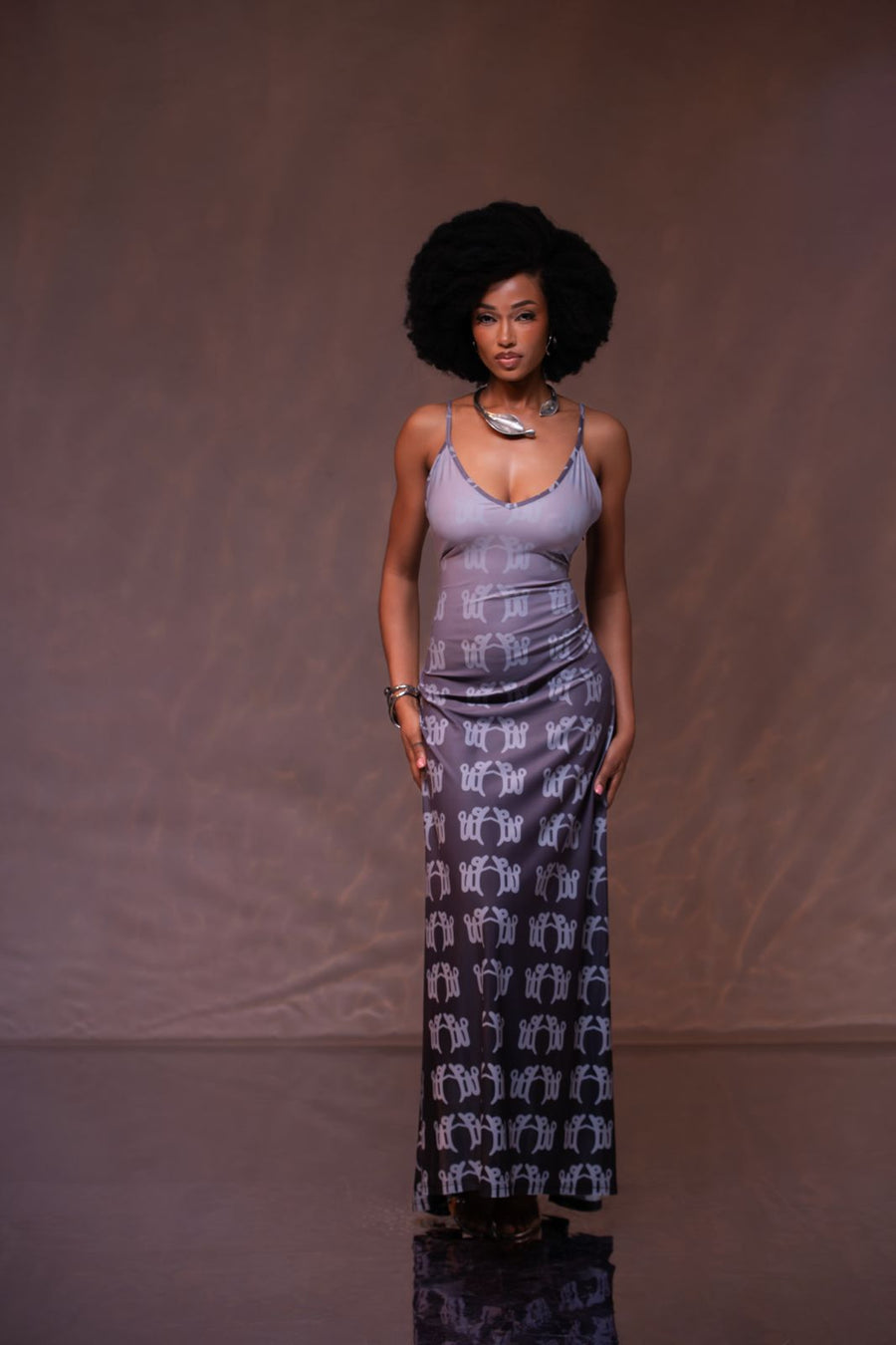 DEGRADED LYCRA SLIP DRESS