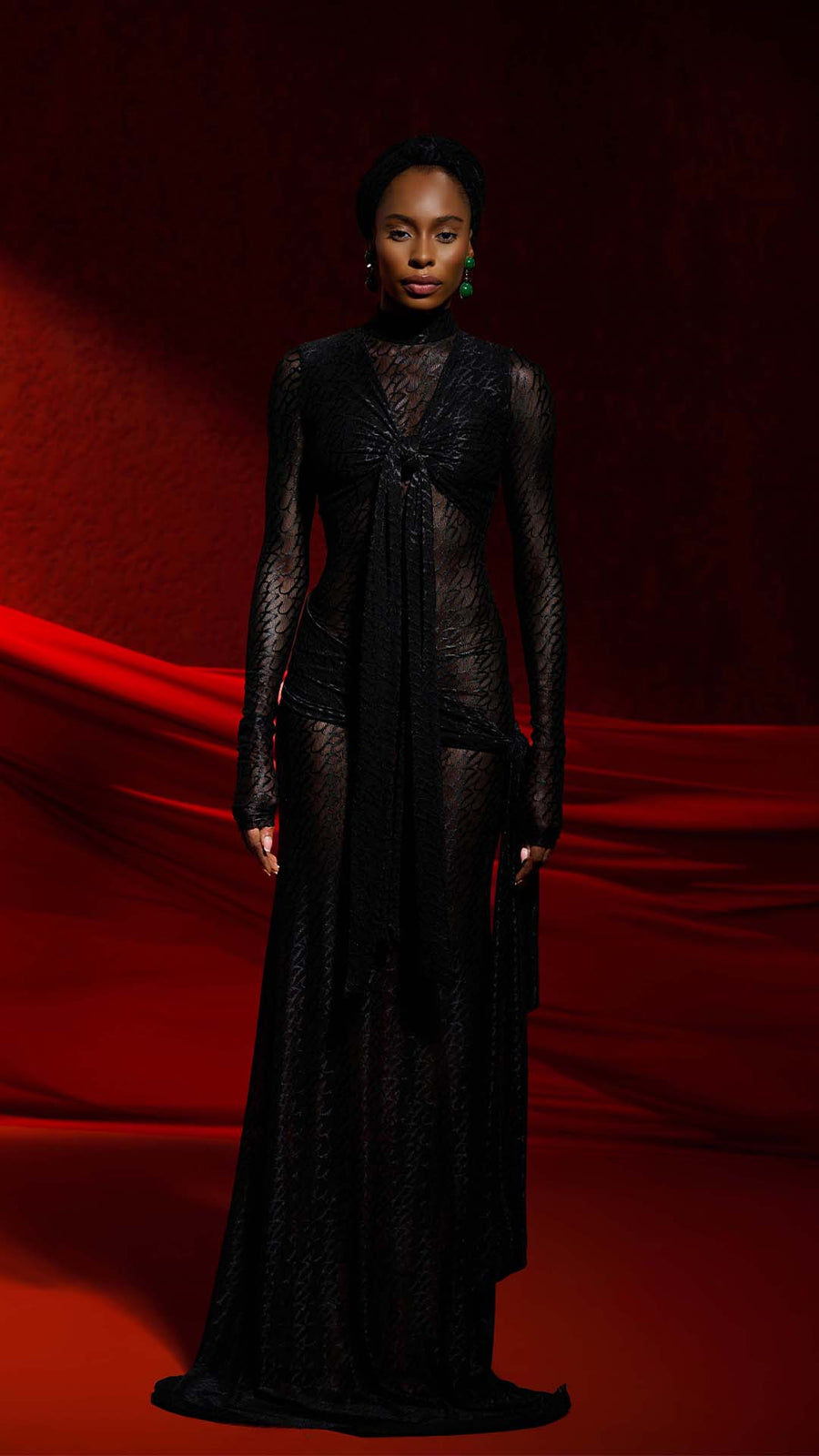 ADUN DRESS BROCADE MESH