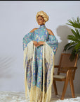 AMAYA COLD SHOULDER KAFTAN JACQUARD